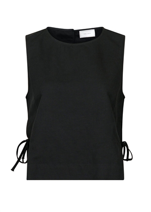 Svetlana linen top Sort Neo Noir 